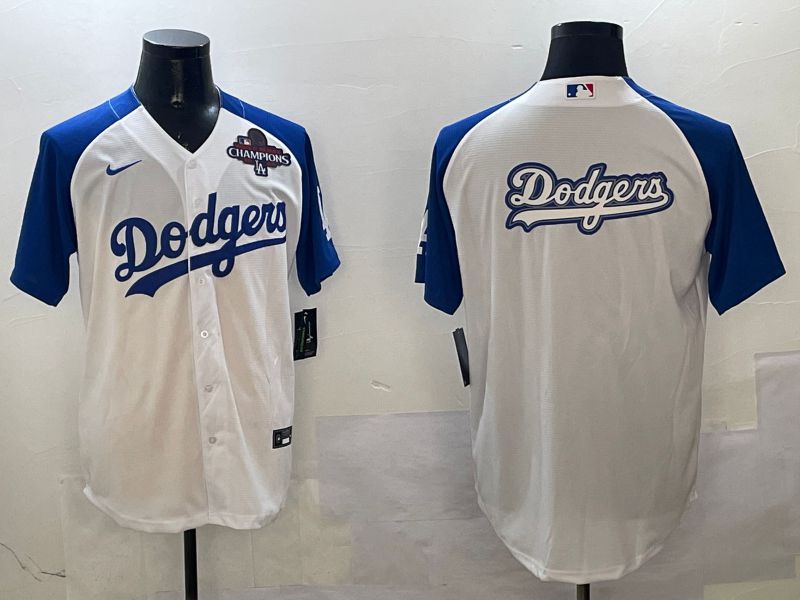 Men Los Angeles Dodgers Blank White blue Game 2025 Nike MLB Jersey style 20